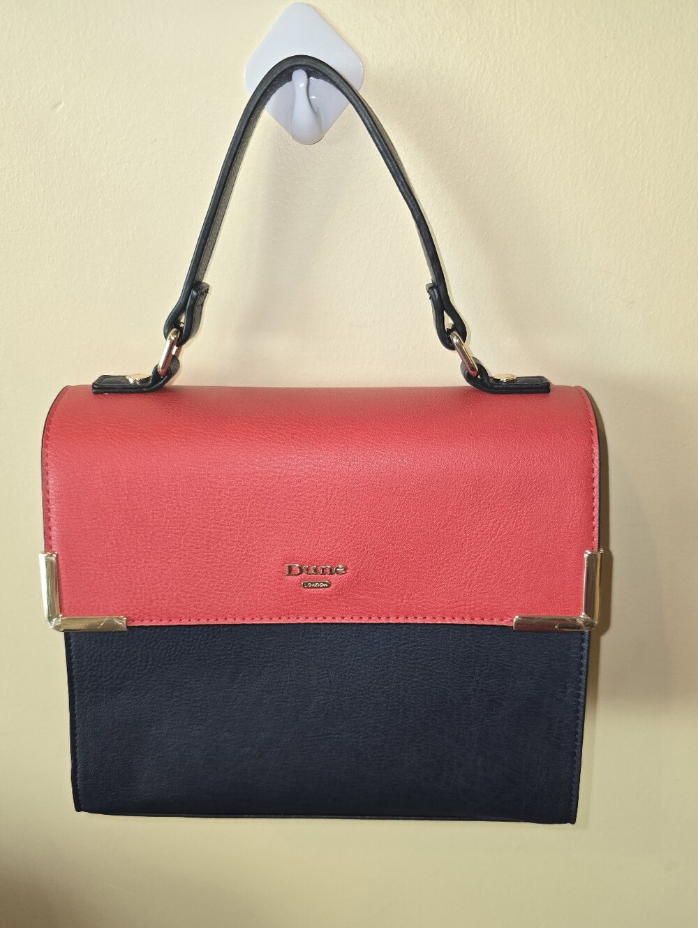 NWOT Dune London Colorblock Satchel Red Navy Top Handle Crossbody Bag